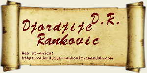 Đorđije Ranković vizit kartica